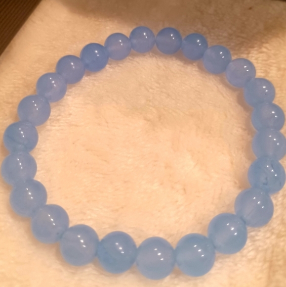 Pinkboutique Jewelry - Blue Crystal Gemstone Yoga Beaded Stretchable Bracelet 8mm beads